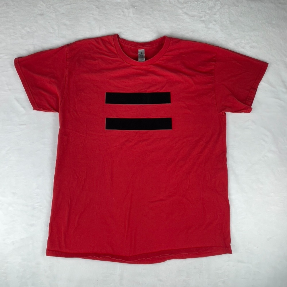 Gildan T-Shirt Men Large Red Philly Heavy Cotton Short Sleeve Crew Neck Pullover